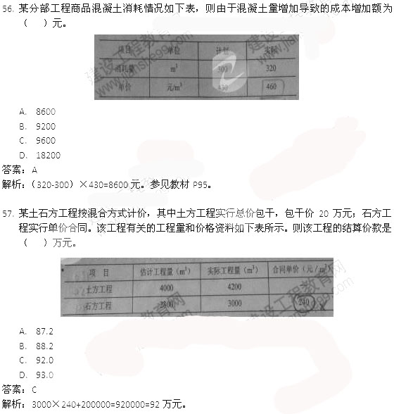 2013年二级建造师施工管理真题答案