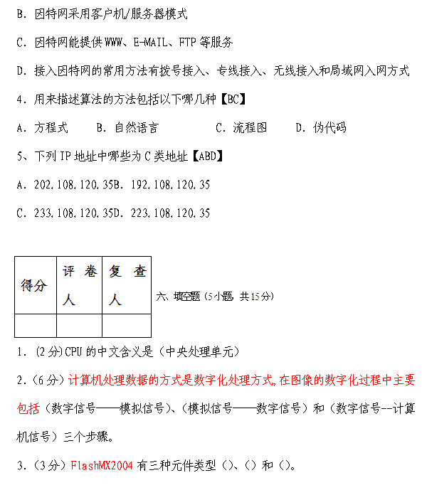 ★2008宁夏特岗教师招聘初中信息技术真题-教