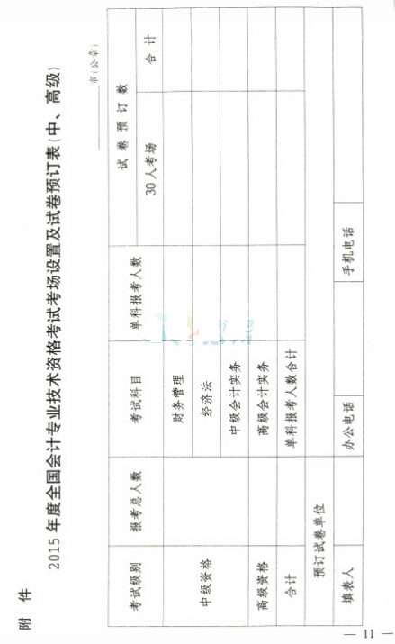 河南2015年初级会计师考试