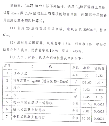 03福建造价员考试实务题4