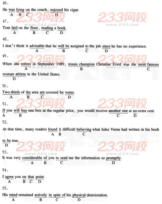 2015年成人学位英语考前冲刺试题及答案（第四套）