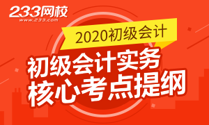 2020年初级会计实务核心考点提纲，哪里不会学哪里！