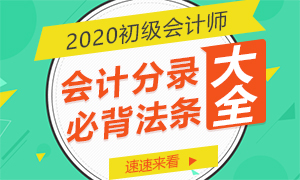 2020年初级会计实务分录、经济法必背法条汇总版